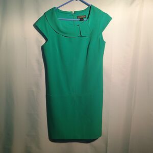 Jessica Howard Green Sheath Dress Women’s Size: 12 P Cap Sleeve Cocktail